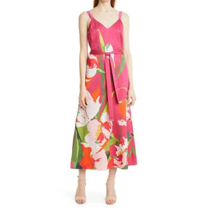 NWOT Ted Baker Meaa Printed Midi Slip Dress - Floral Print